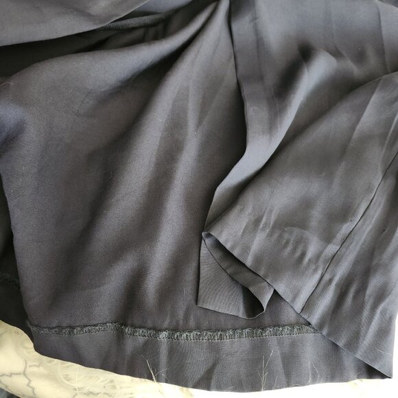 Chelsea Theodore Shirt Maxi Dress Large Navy blue Button-Front Short Sleeve Belt - Picture 12 of 15